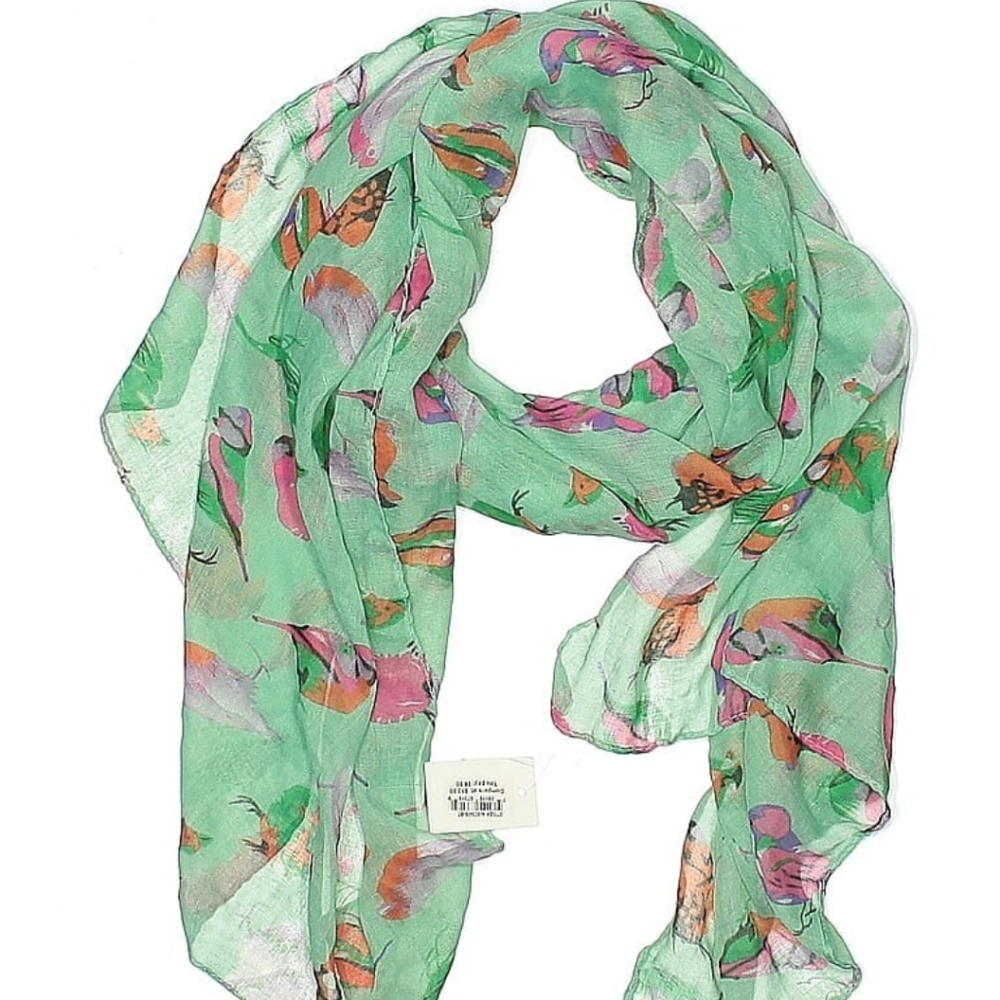 Colorful Bird Print Scarf